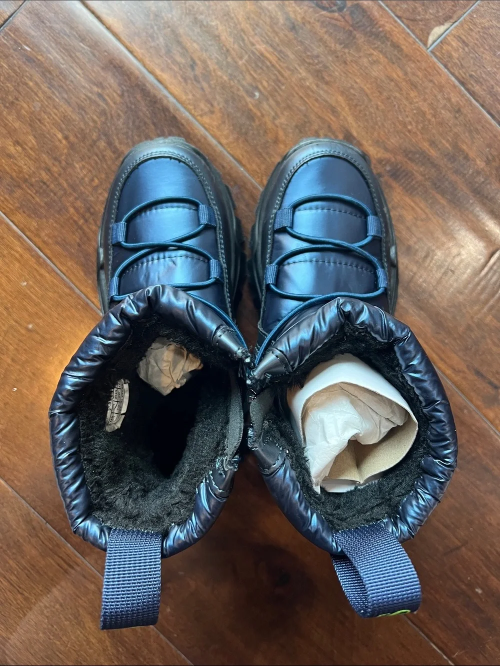 Toddler Puffer Winter Boots in Navy Blue